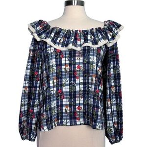 NWT Smith & Quinn Matilda Top in Garderner’s Blue Plaid Size S